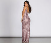 Robe en maille à paillettes en V Maeve